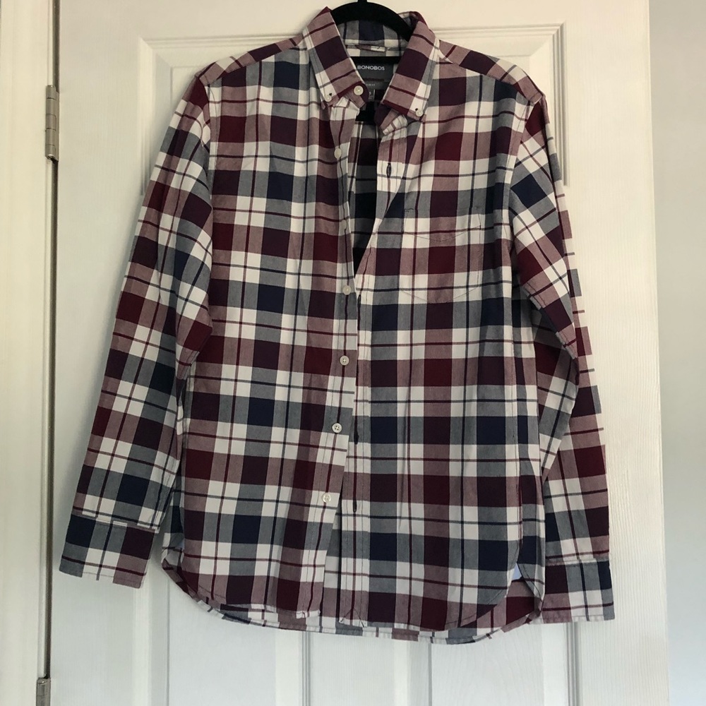 Men’s Bonobos Plaid Button Down - NWOT